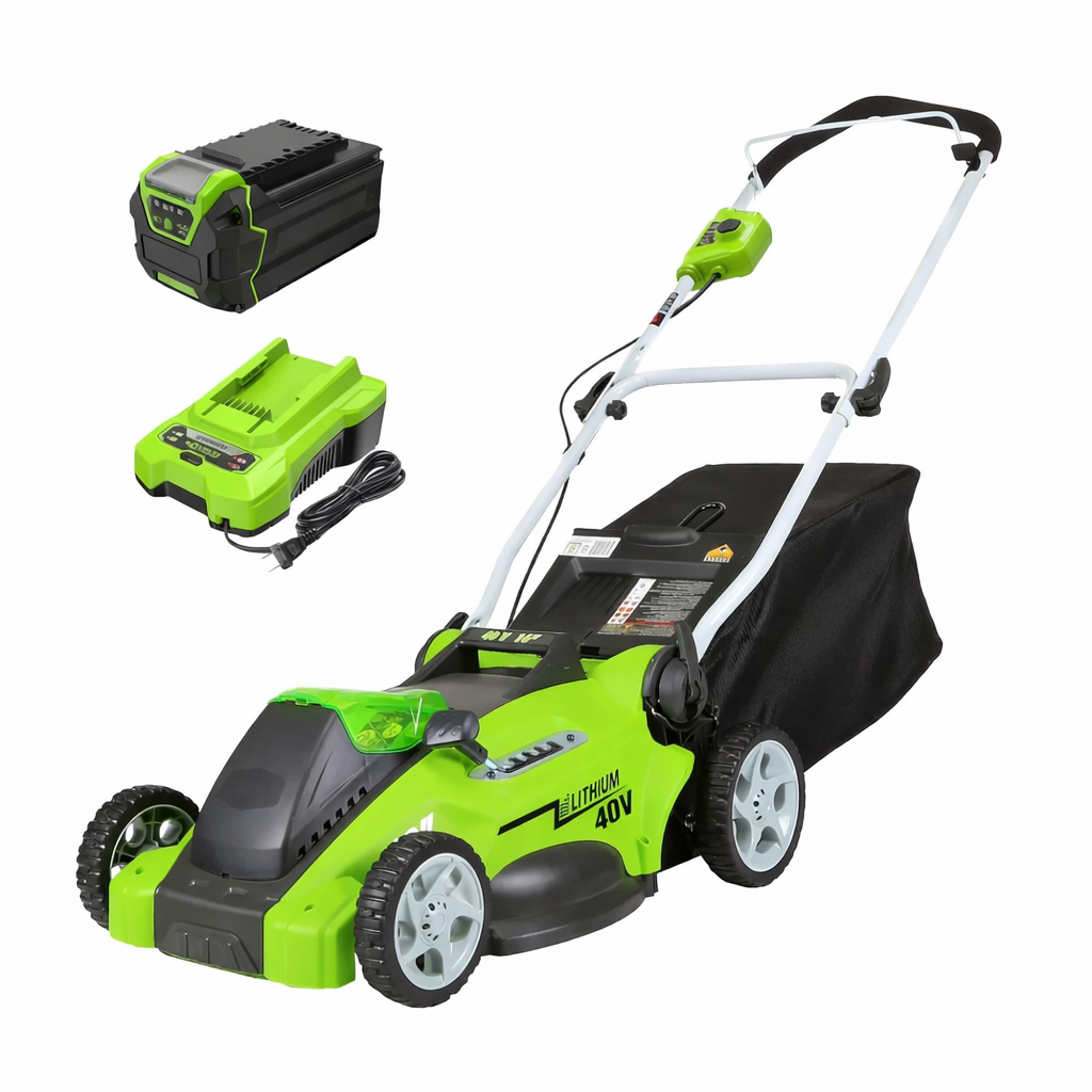 40V 16″ Cordless Battery Push Lawn Mower w/ 4.0Ah Battery & Charger
